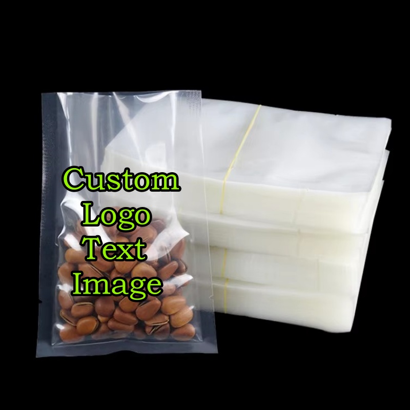 Logo Food Snack - 100PCS Sacos Plásticos Transparentes a Vácuo