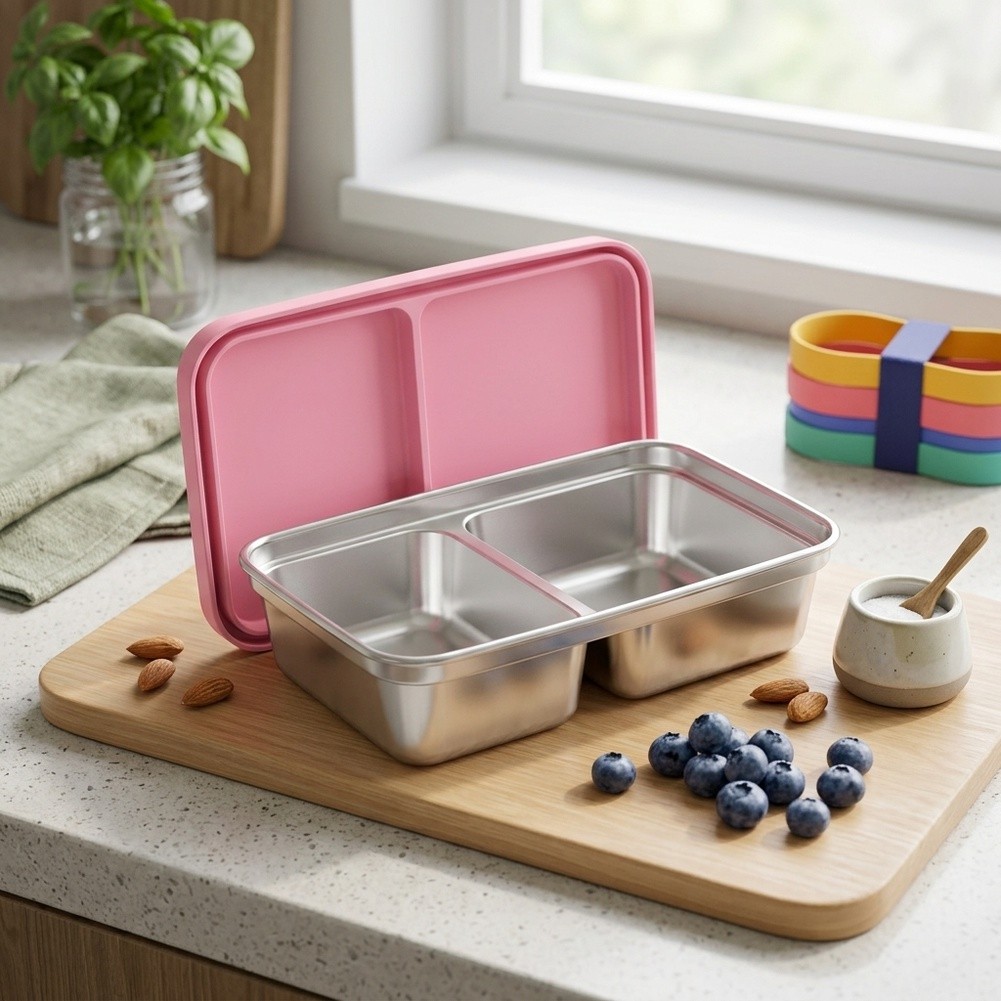 Food Snacks For Toddlers - Lancheira Infantil de Aço Inoxidável com