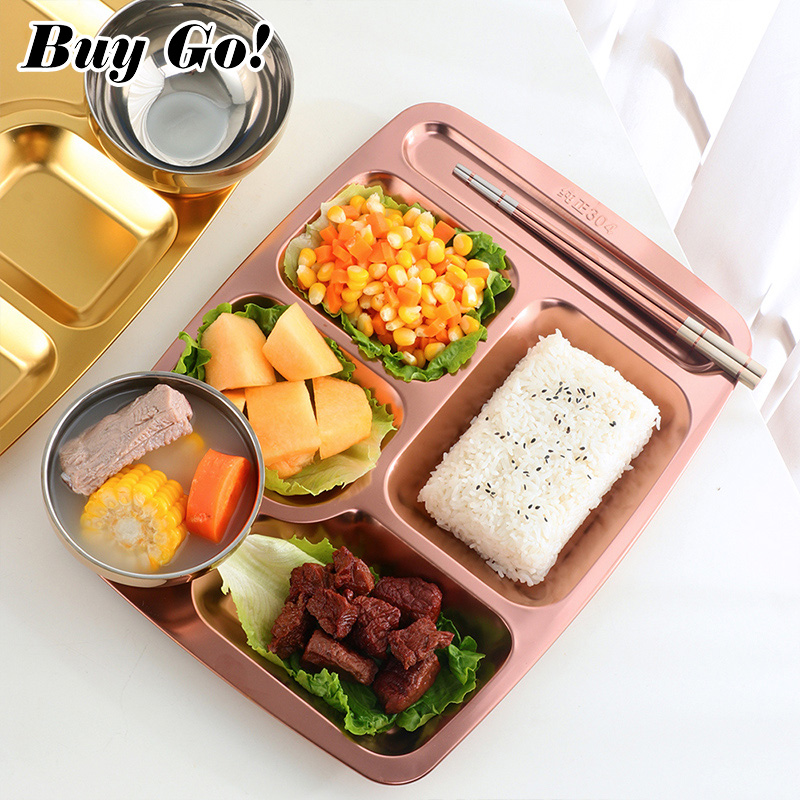 6 seções de aço inoxidável com - Food Snacks To Buy avaliação e preço